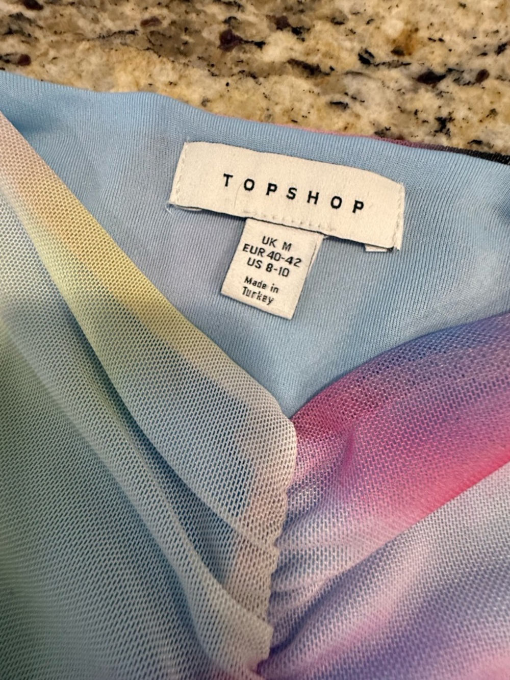 TOPSHOP mesh floral ruffled midi dress pastel dainty SZ 8-10 - Picture 8 of 14
